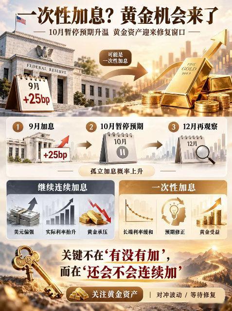 美联储可能只加这一次，黄金的机会又来了美联储这次加息，可能就到此为止。9月美联储