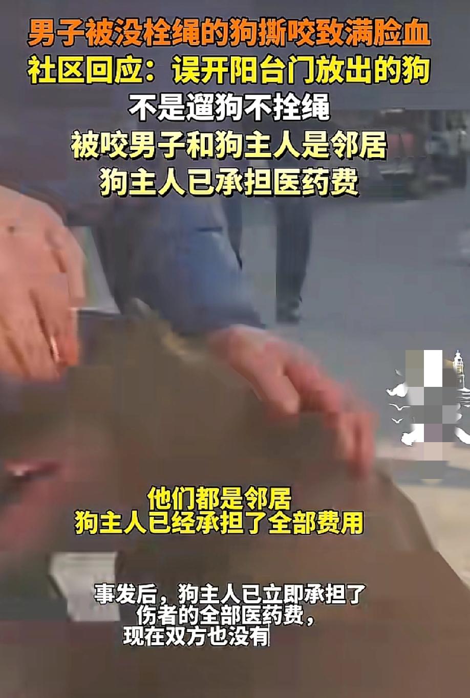 “这真是太吓人了吧！”  黑龙江佳木斯一小区，一男子被没栓绳的狗撕咬得满脸是血，