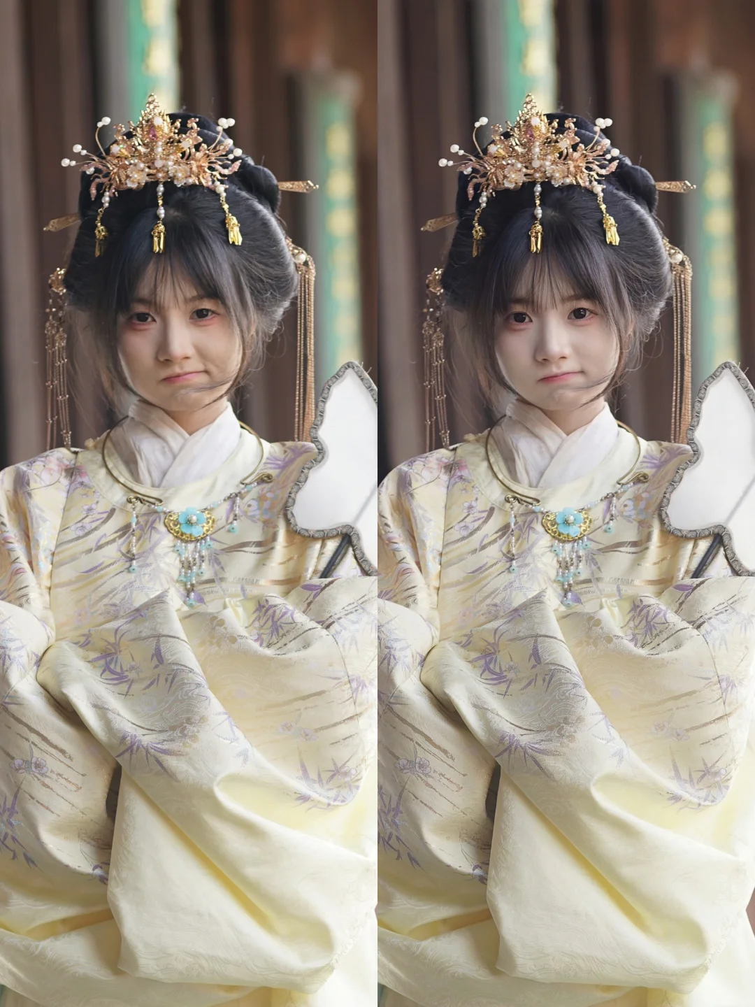 汉服修图前后对比图