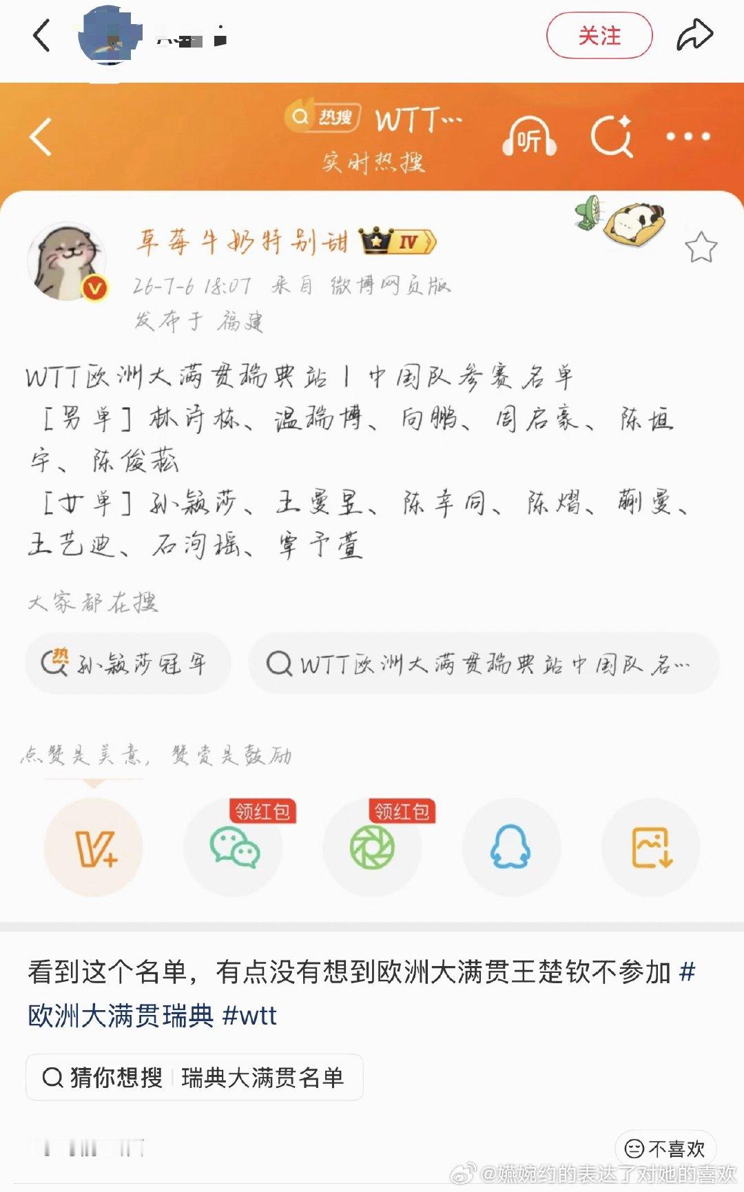 “知道去年没有参加，以为今年会参加的，结果今年也并没有[笑哭R]”想到瑞典🇸?