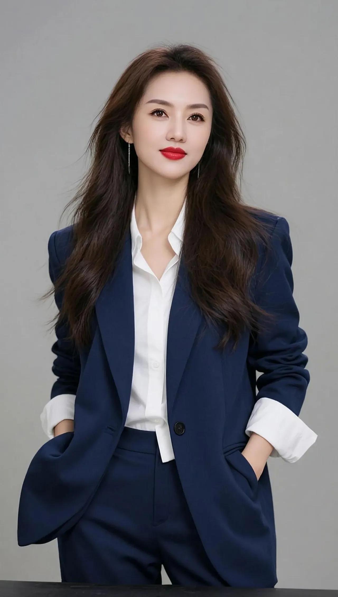 优雅职场风，红唇白衬衫，自信满满！💄👠