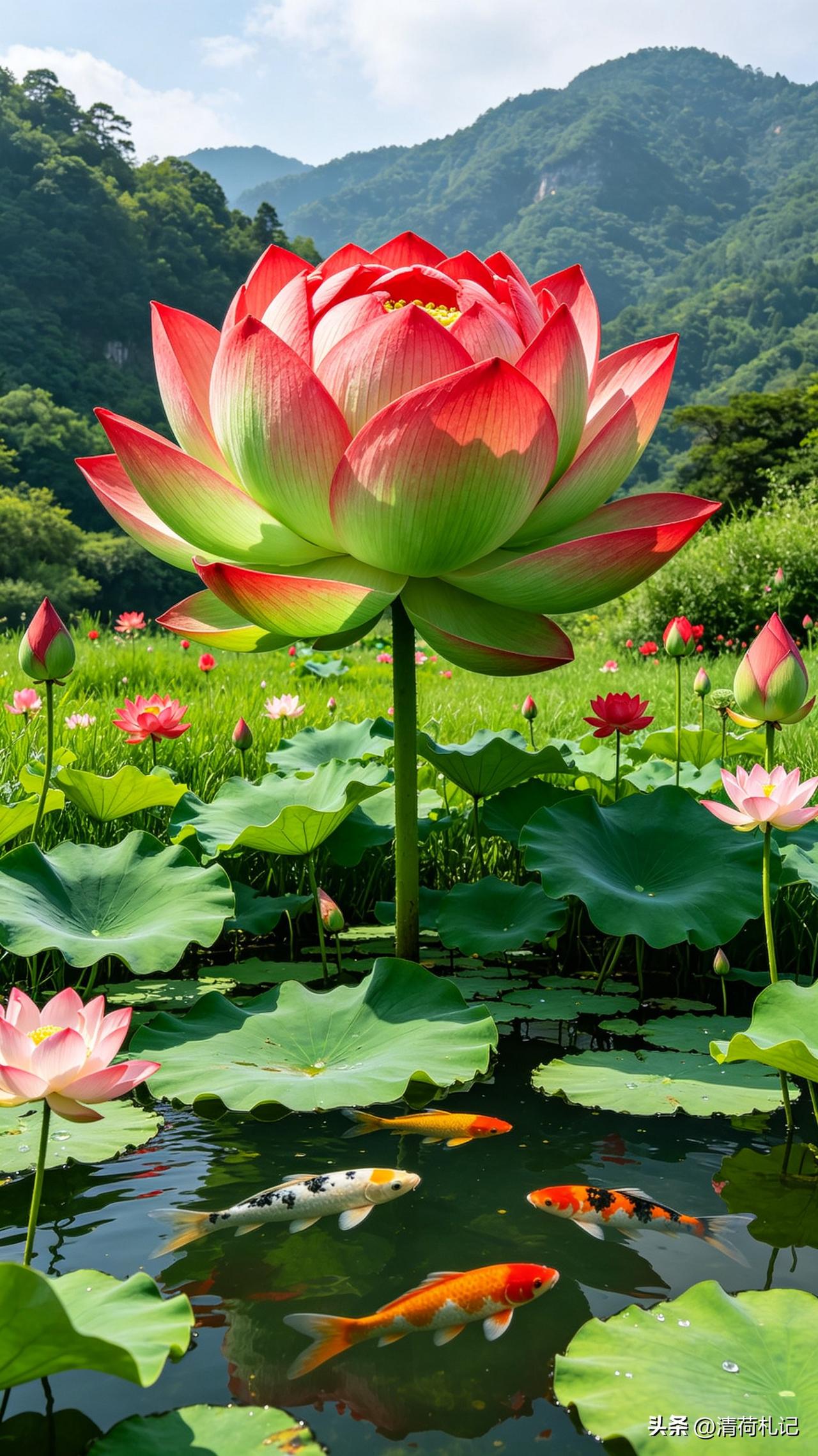 五月，花开见山，鱼戏莲叶，一半是清雅脱俗，一半是生动活泼，这便是夏日里最温柔的时