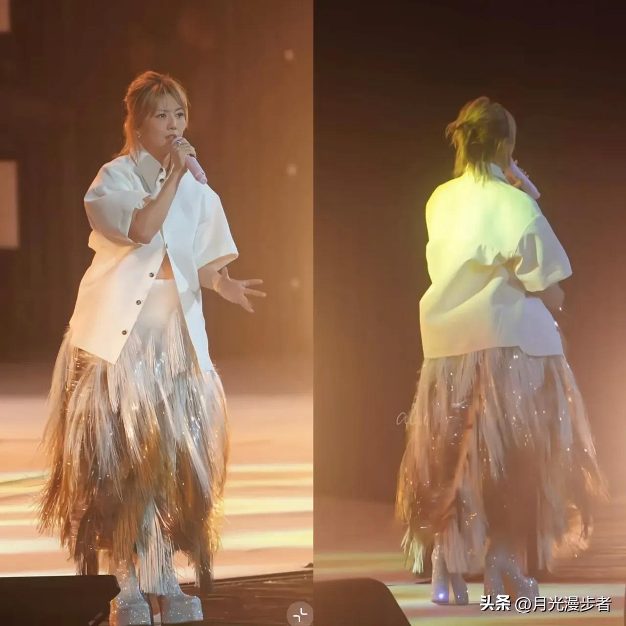 仔细看孙燕姿的造型，
越看越觉得奇怪，
不是衬衫不好看，也不是长裙有问题，而是这