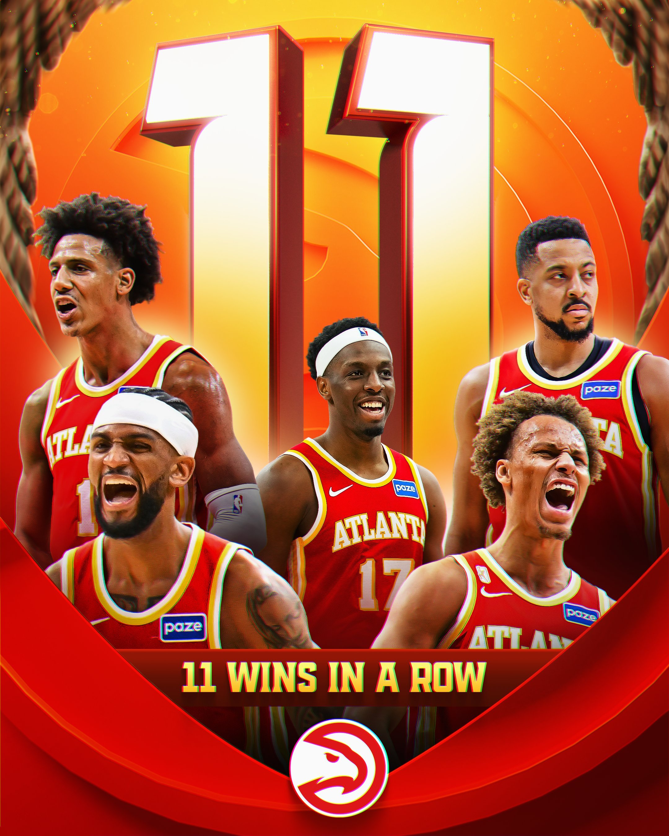 不知不觉老鹰都11连胜了，正在打火箭，不会还能赢吧NBA