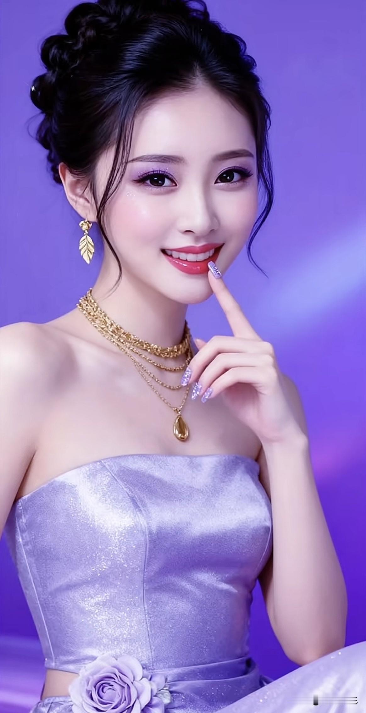 优雅紫色晚礼服，闪耀珠宝配饰，尽显高贵气质！💍✨紫色仙女礼服 紫色长款礼服 紫