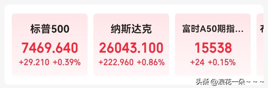 夜深了，都睡了吗？
看了看美股，感觉明天又完蛋了？除了科技股其他又不涨了呢！因为