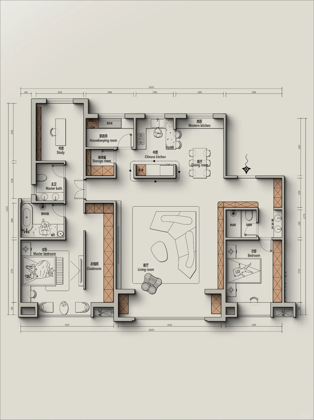 户型改造157m²河北｜4室改2室案例分享