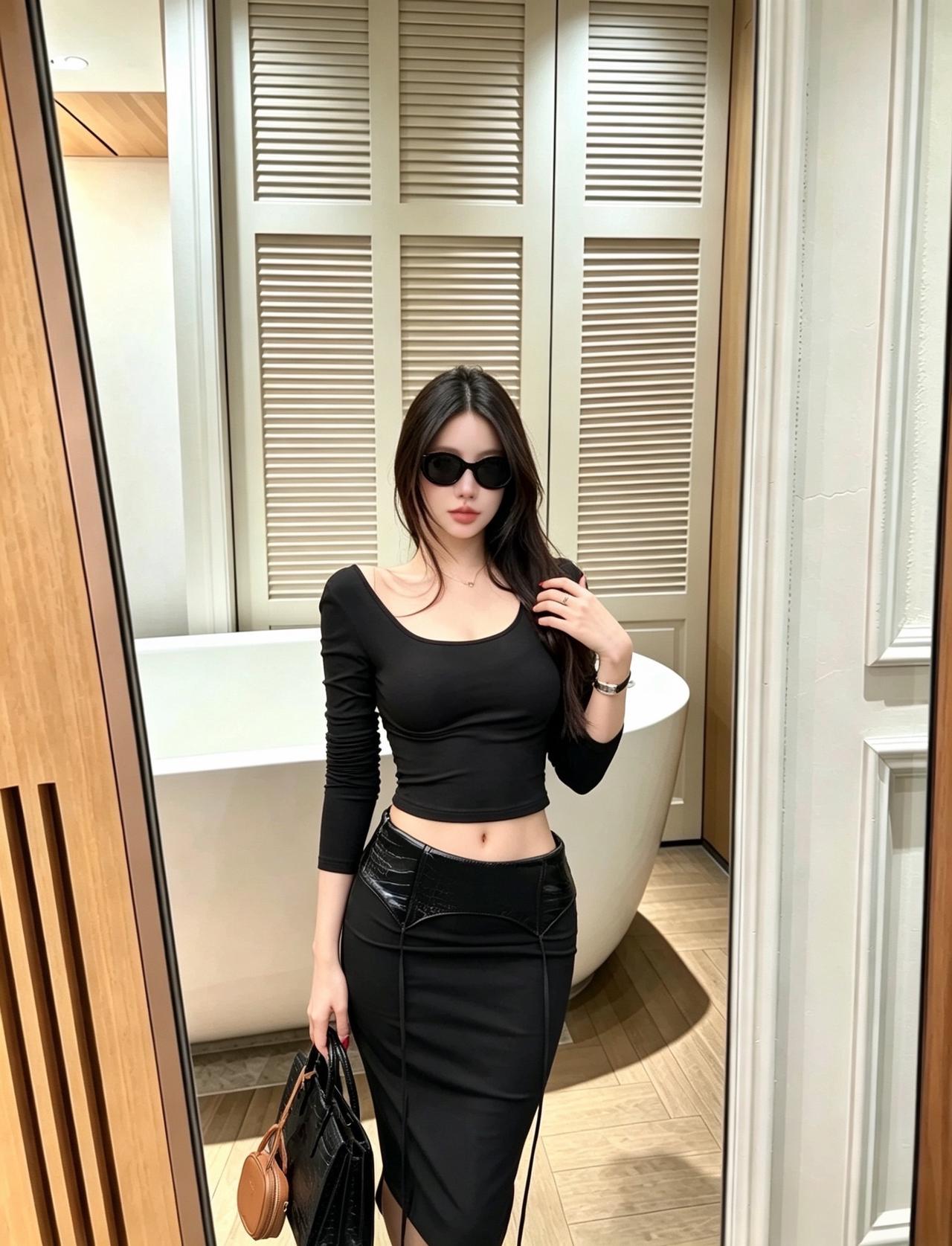显瘦穿搭yyds 黑色系御姐穿搭 黑色穿搭小心机 拽姐穿搭