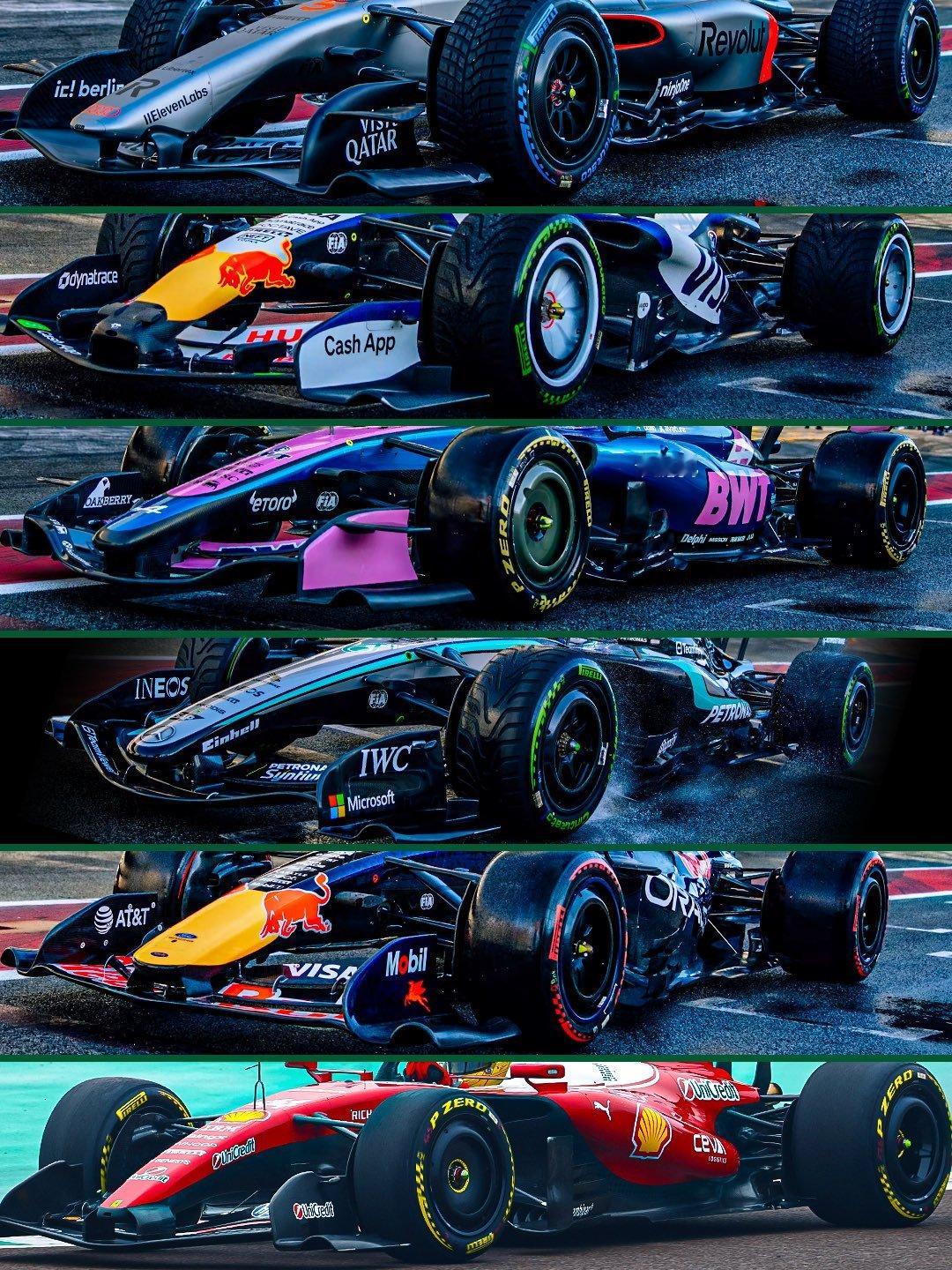 2026赛车侧箱对比（法拉利是首航图片）F1F1巴塞罗那试航周