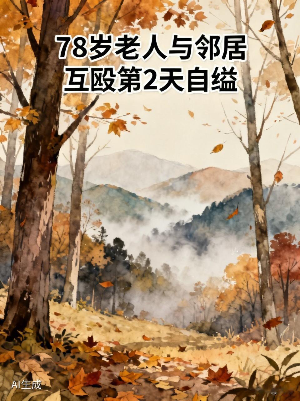 78岁老人与邻居互殴后自缢，家属索赔46万，结果一审二审都驳回诉求，邻居无责。这