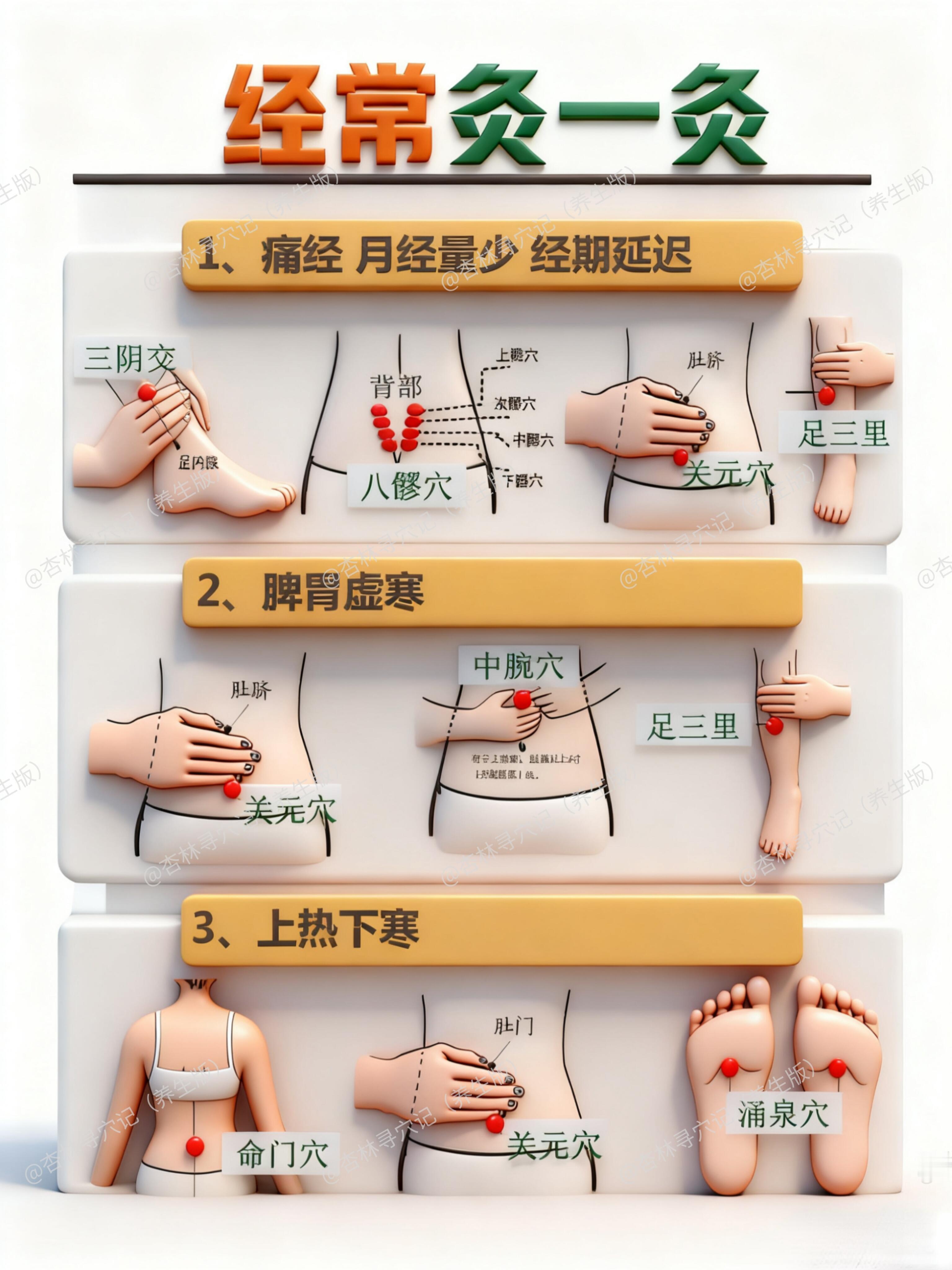 女生需要经常灸一灸的穴位穴位养生补阳气祛寒湿灸出好气色