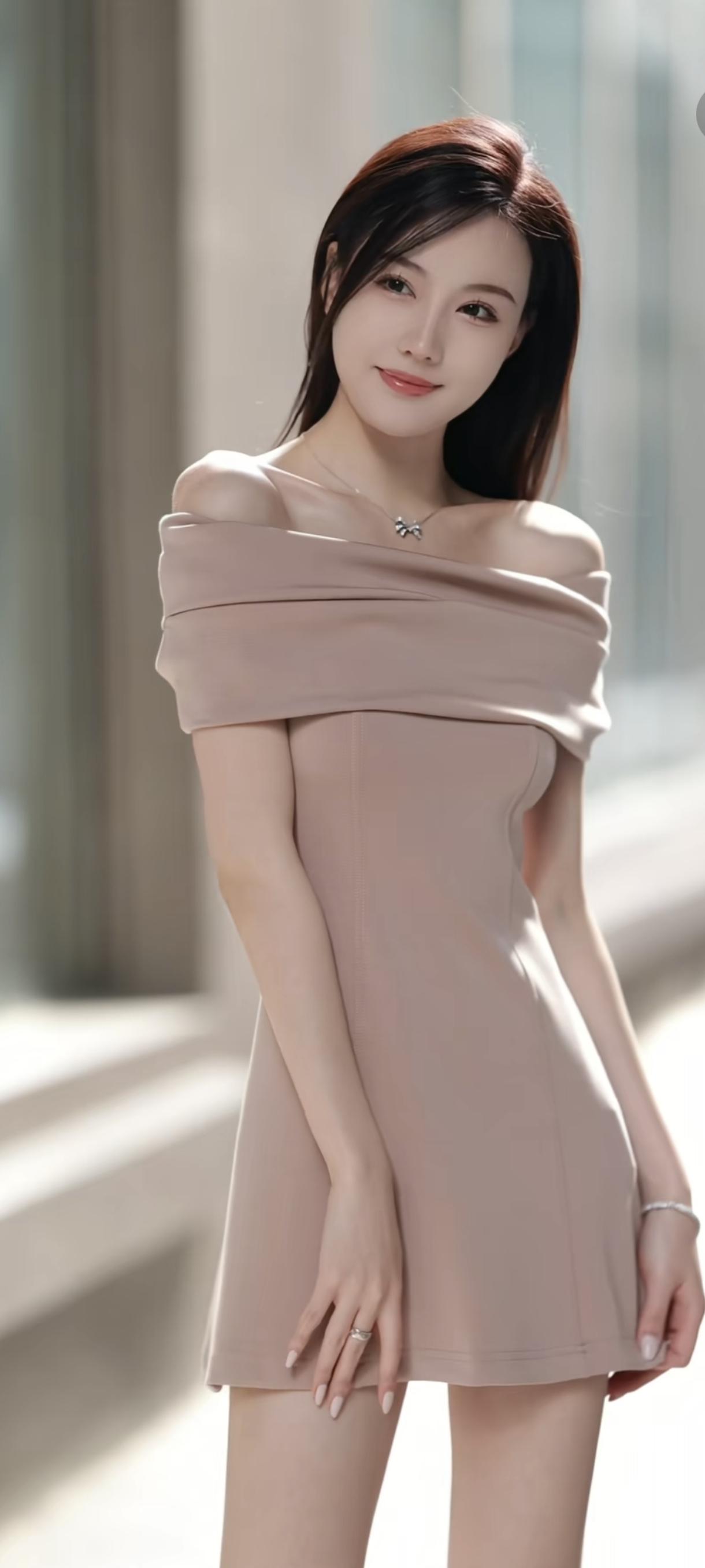 今天逛街碰到了一位美女姐姐，简直是人群中的焦点。她身高目测有 170cm，身材比