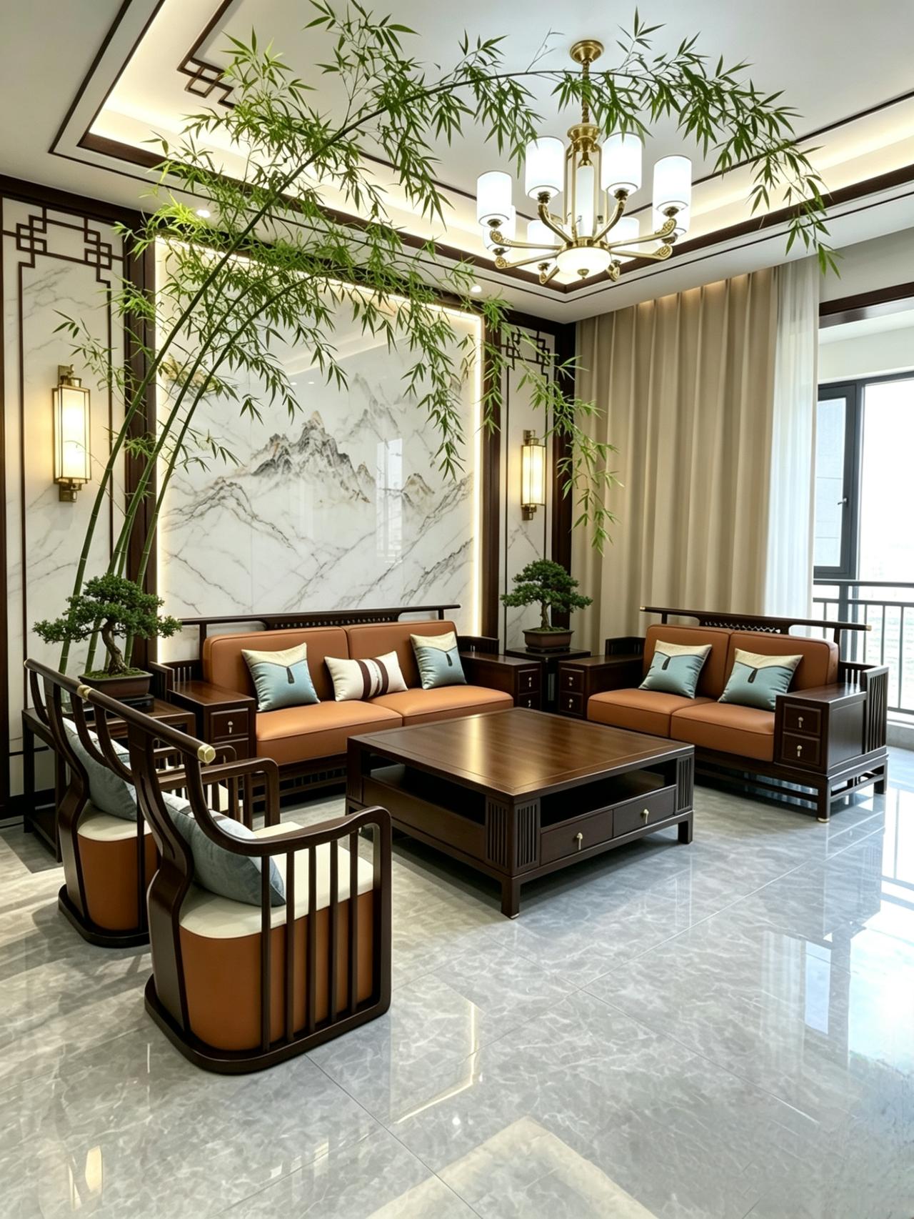 新中式家具 新中式风格沙发 全屋定制家具 客厅搭配 中式美学