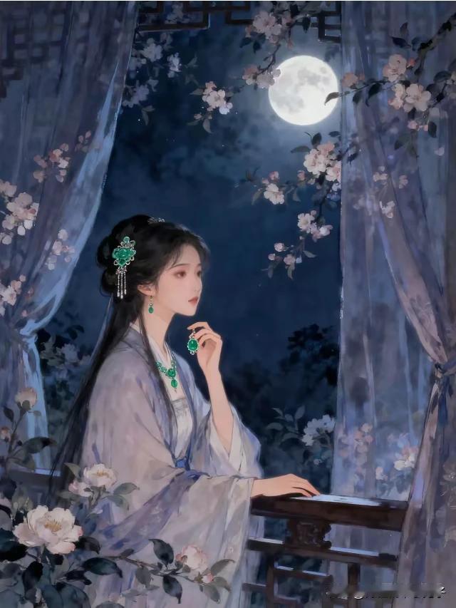 上联：深闺倚栏空对月
下联：广寒宫中情更柔