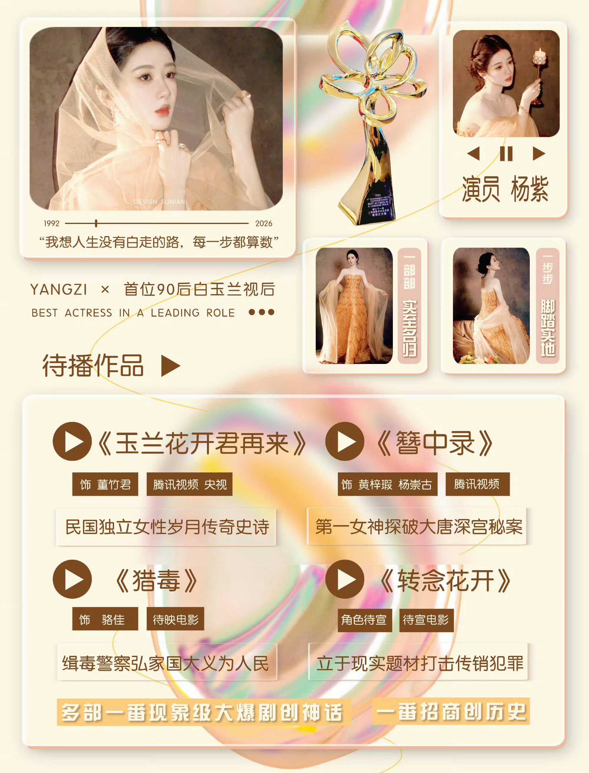杨紫包场孟子义百花杀 💜杨紫 💜杨紫董竹君 生命如墨，亦如树！墨是《祯娘传》