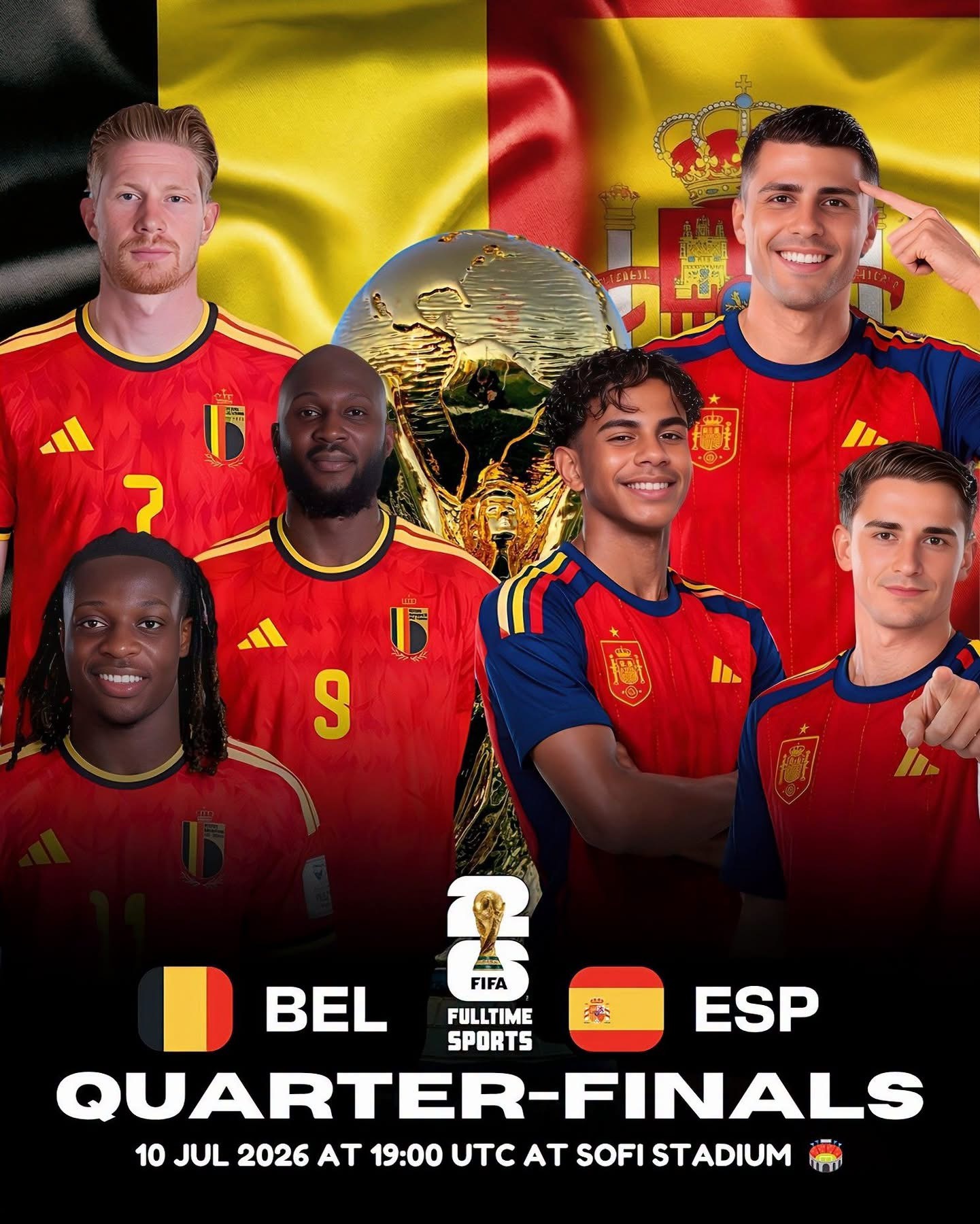 世界盃1/4決賽賽事預告👇0️⃣3️⃣0️⃣0️⃣ 西班牙🇪🇸🆚🇧🇪