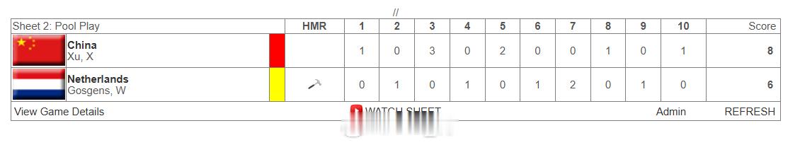 游泳结束，冰壶也结束了，恭喜晓明哥8-6拿下第一场比赛胜利✌！ 