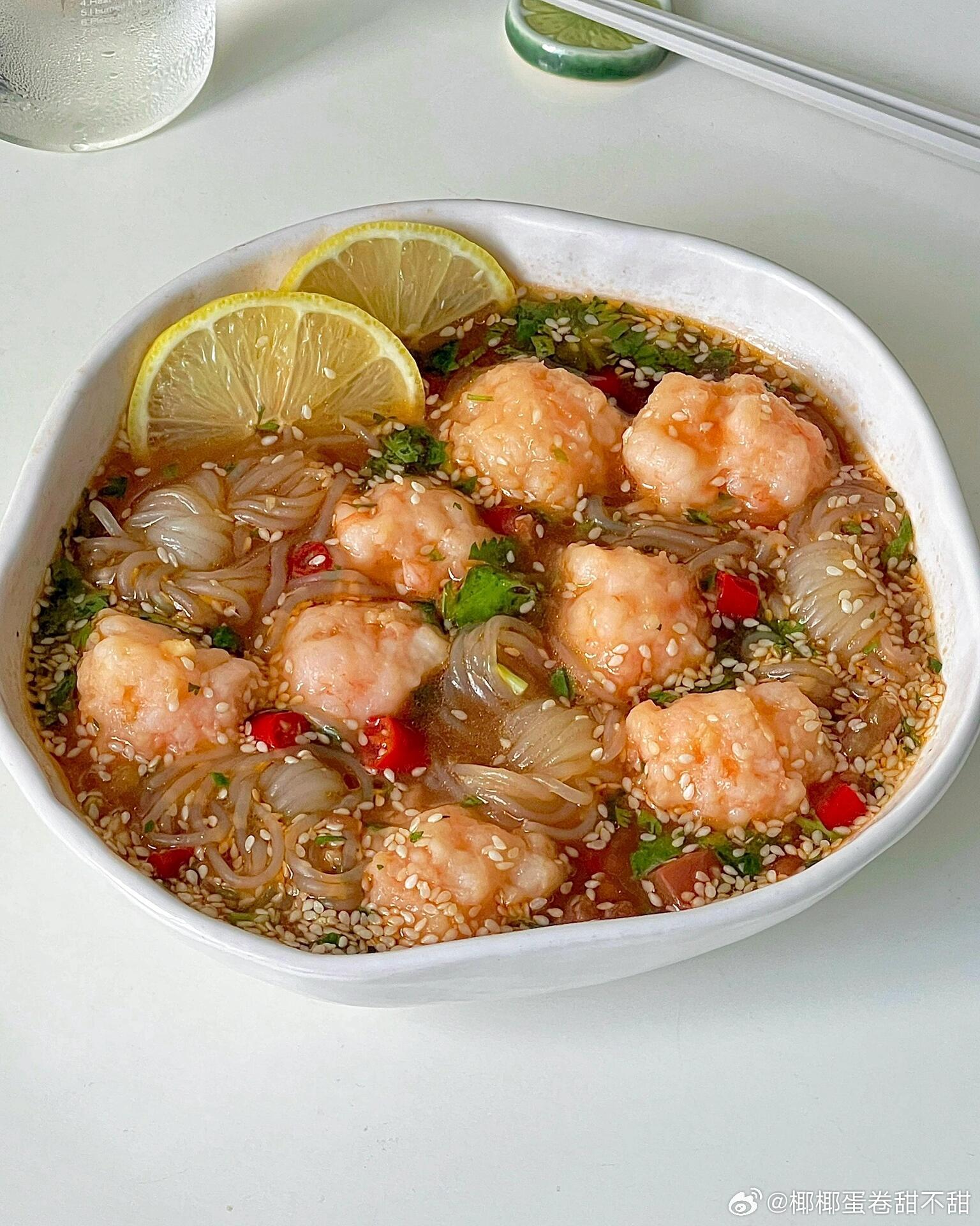 低脂低卡🔥酸辣柠檬虾滑🦐酸爽开胃‼️ ​​​