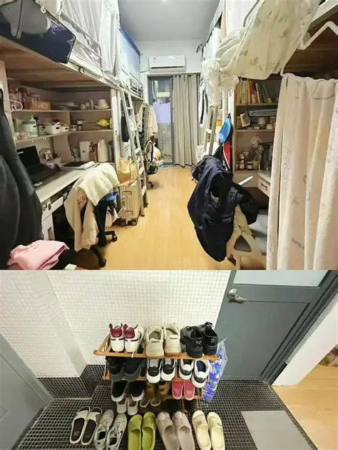 刚开学就住上三室一厅了 开学热梗，一部分高校是实体三室一厅套间宿舍，也有学生靠床