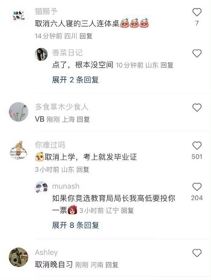 一人一句，大学生最想取消什么？ ​​​