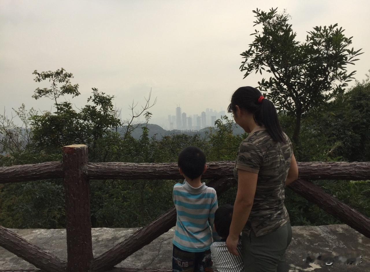 （1270）：图片为2016年3月6日，13时59分，宋昊然在银湖山上远眺地王大