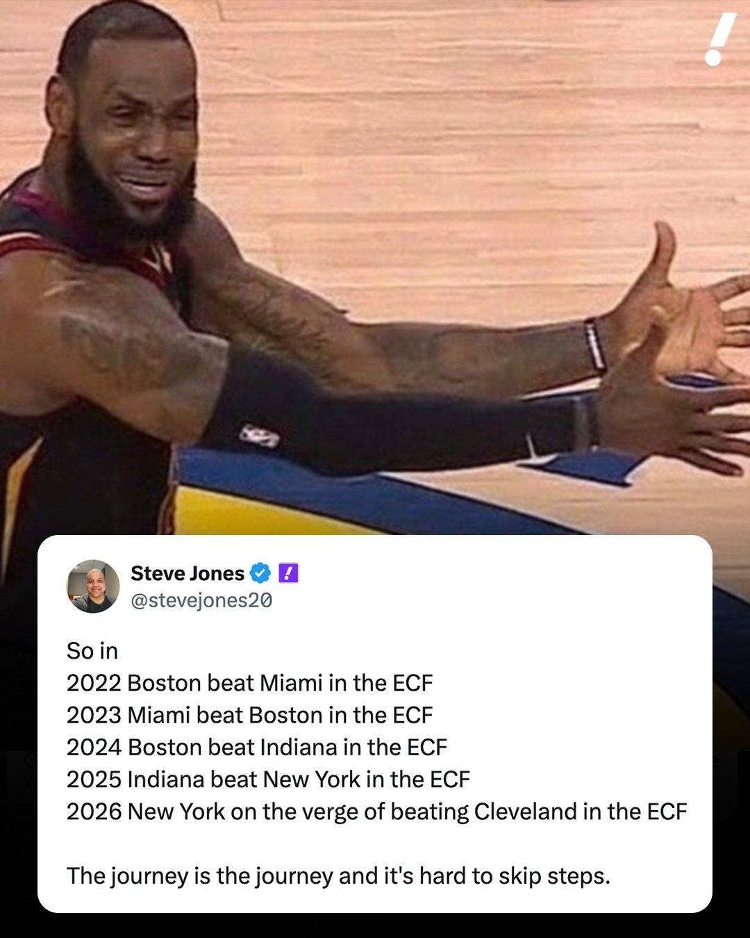 NBA 骑士队球迷解释说，2027年是他们的年份。尼克斯vs骑士