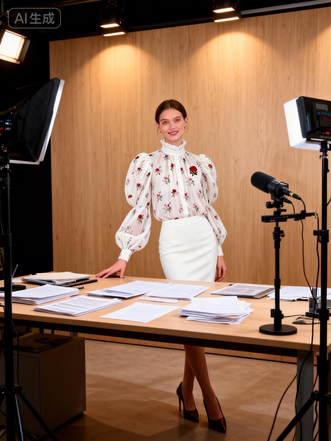 职场女强人风采，自信满满，红唇高跟鞋，专业氛围十足！