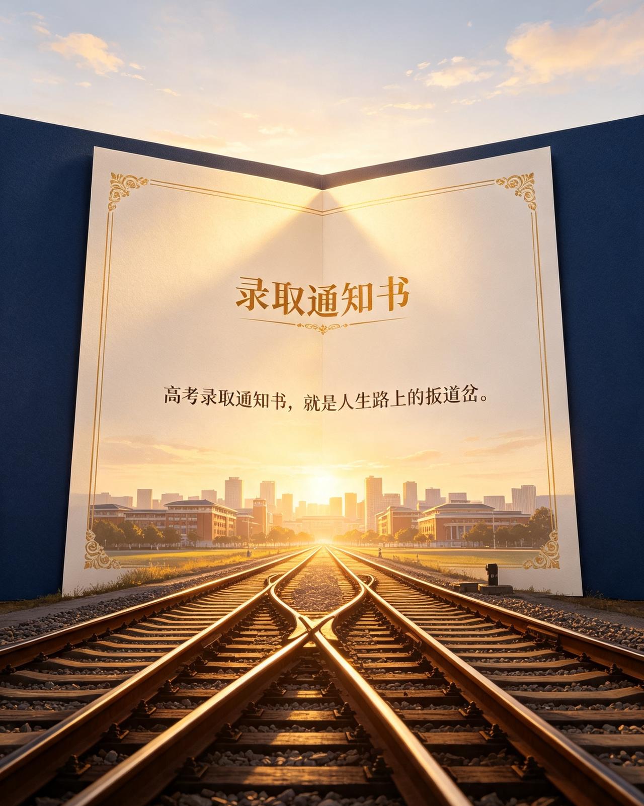 高考录取通知书，
就是人生路上的扳道岔。
自主的选择也好，
被动的屈从也罢，
大