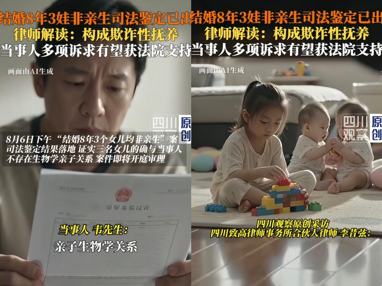 可怜又可悲！男子与妻子结婚8年育有3女，结果都不是亲生的，妻子出轨爸妈和女儿都知