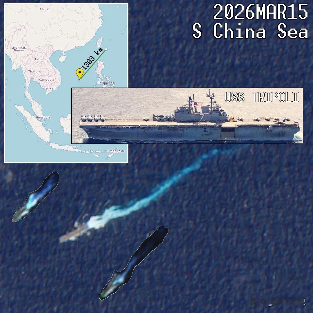 美国海军黎波里号可能成为第一个被击沉的准航母
黎波里号的最大航速才19到也20节