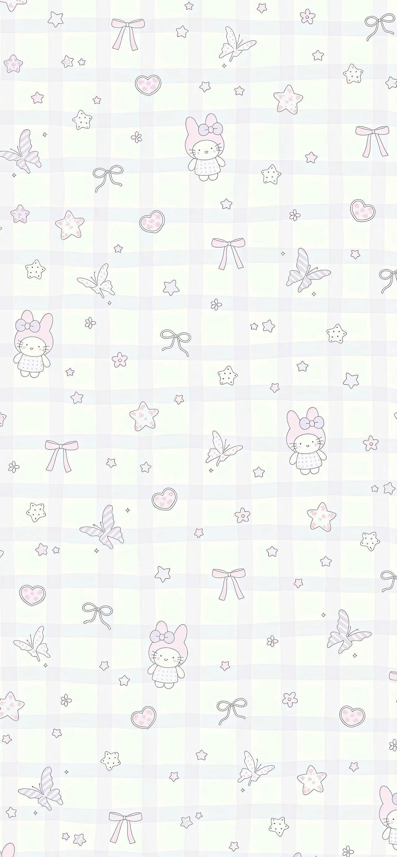 平铺可爱壁纸背景图两用源网 侵删 