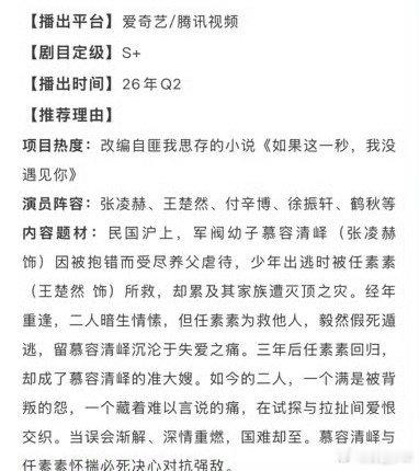 这一秒过火开启招商张凌赫王楚然这一秒过火开启招商颜值演技双在线，张凌赫王楚然演绎