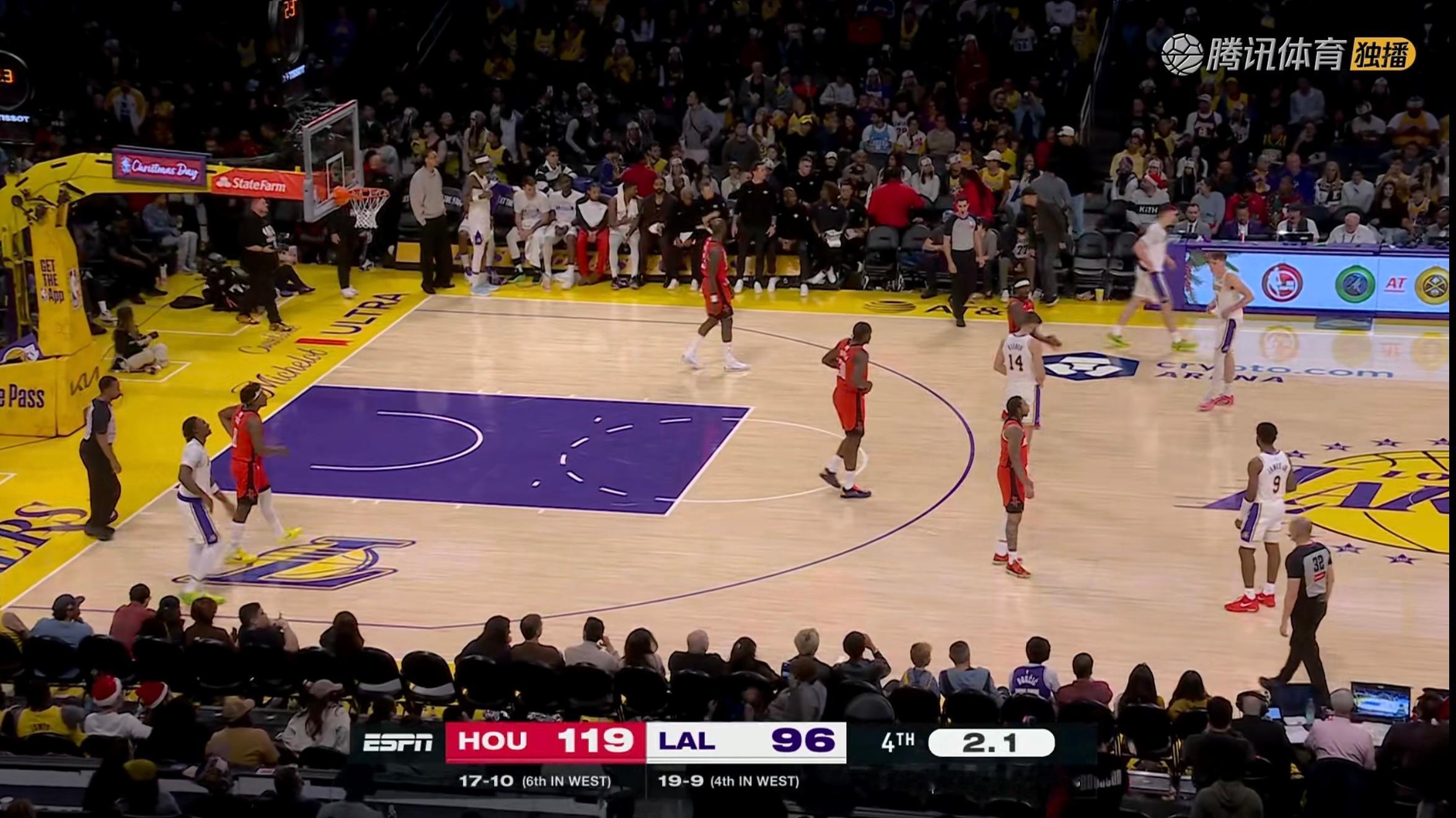 湖人96:119惨败火箭，遭遇三连败湖人状态火箭vs湖人