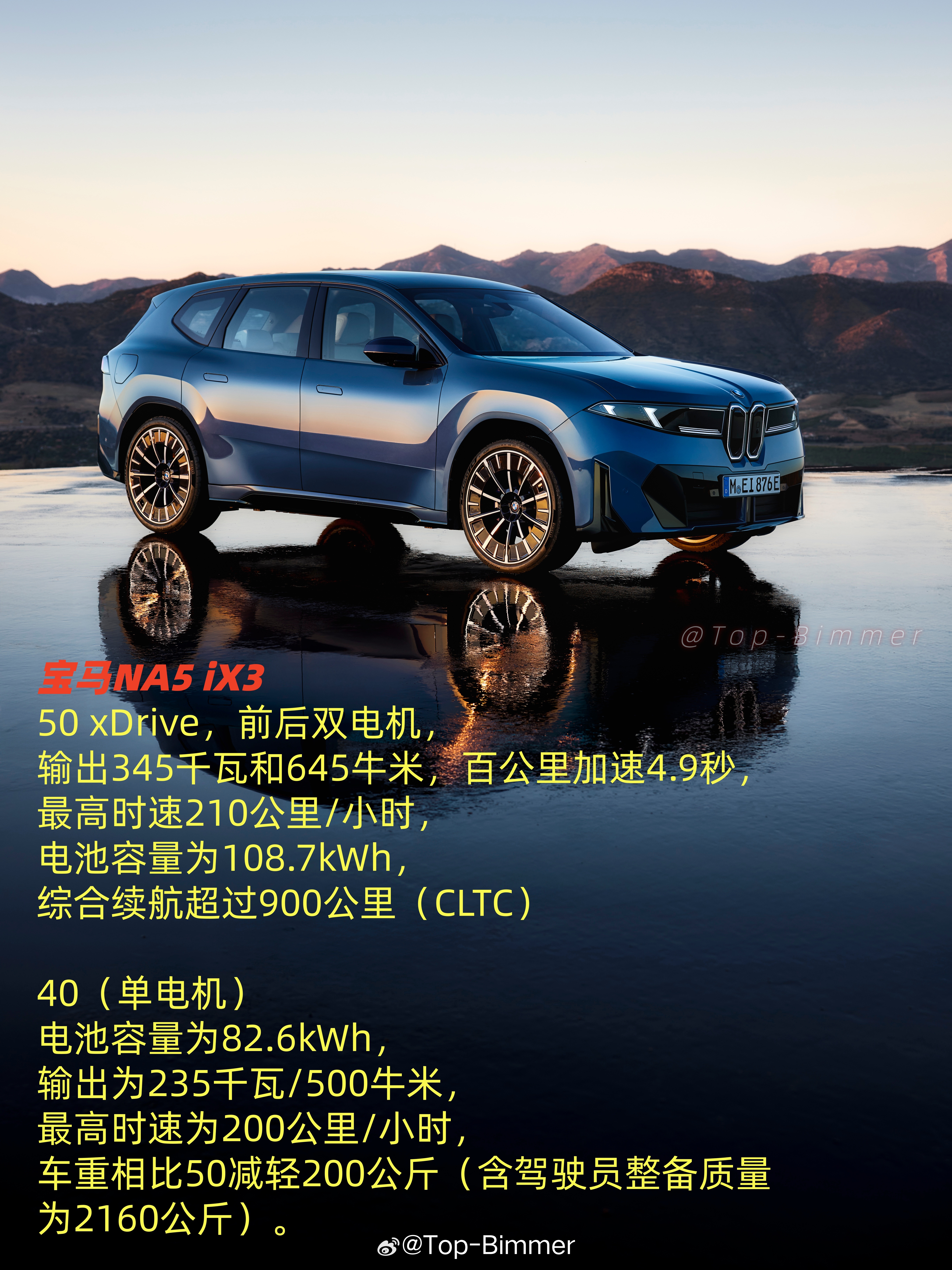 宝马NA5 iX3动力数据 