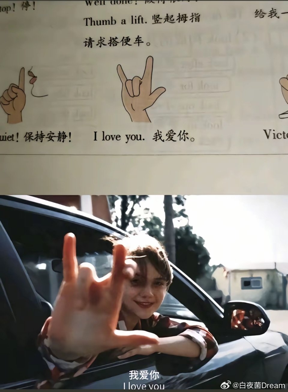 原来这是“我爱你”的手语 