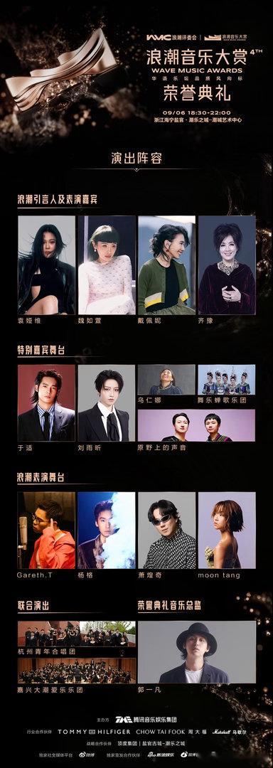 第四届浪潮音乐大赏潮声起，乐相逢🌊9月6日，第四届浪潮音乐大赏荣誉典礼落户潮乐