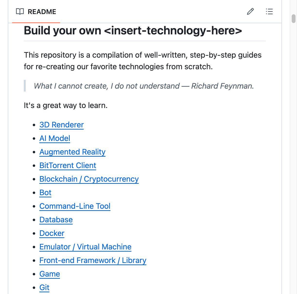 程序员圈估计要炸了，

有人把全网从零开始造轮子教程都汇总到了一起，

这个叫自