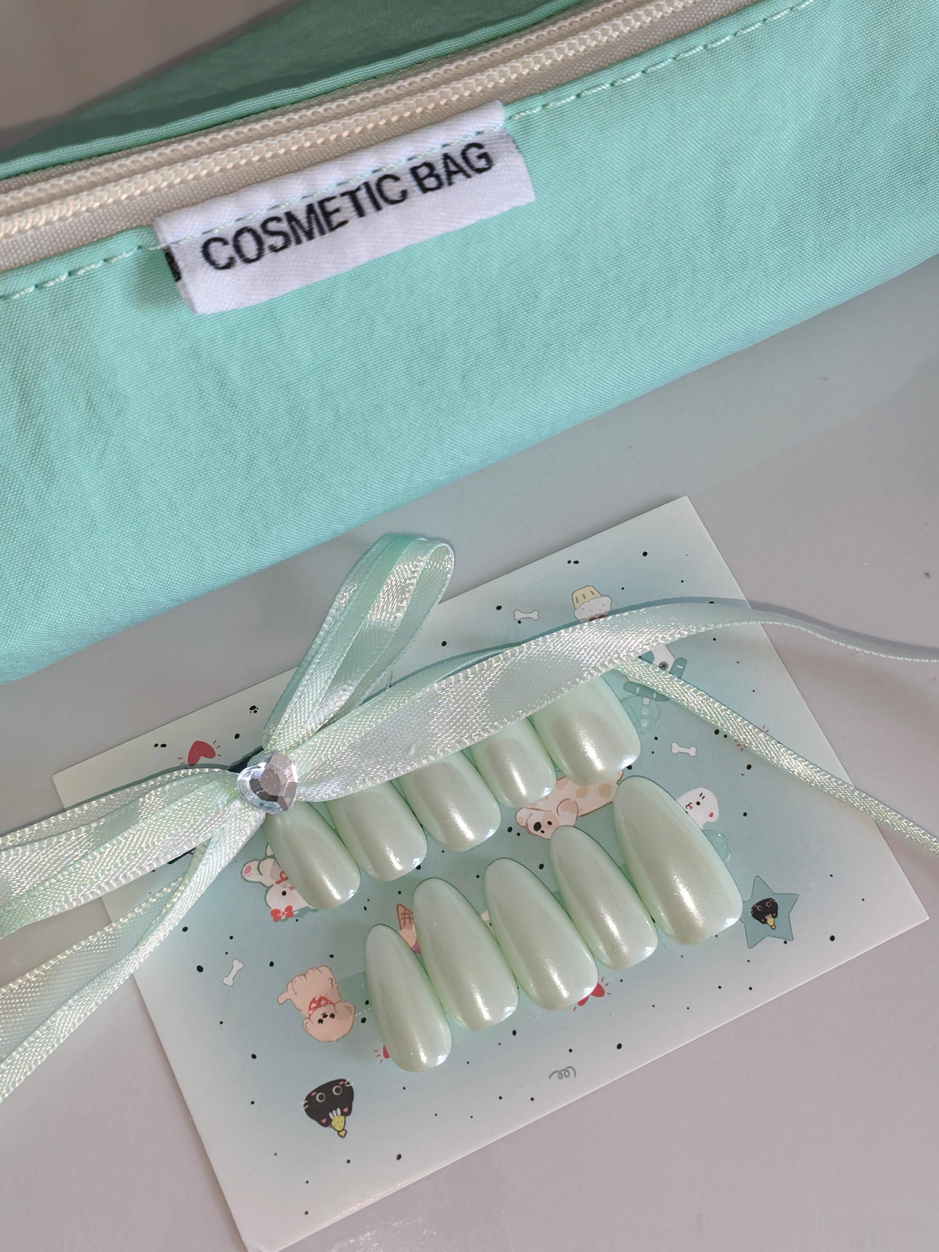 【💅🏻38004】定制的穿戴甲 这个薄荷绿海莉怎么美成这样实在貌美 P1是室