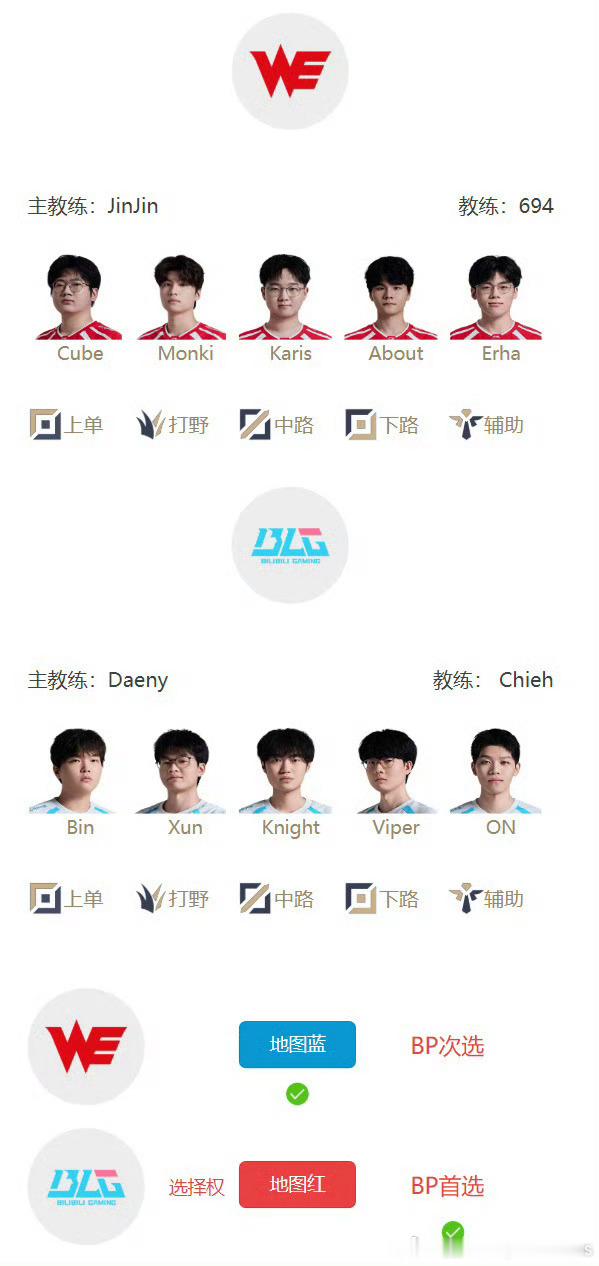 2026LPL第二赛段 6月13日首发名单约16:00 BLG对战WE （BO5