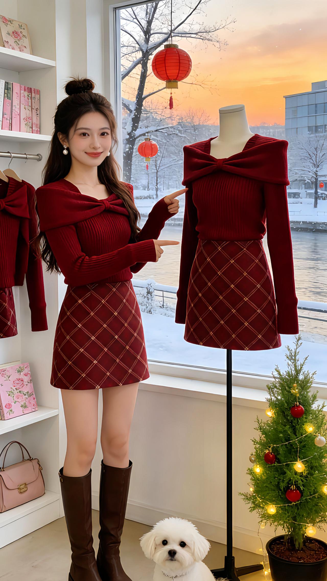 《Danny的新年红韵穿搭手记》
Danny把新年的浪漫揉进这套红系穿搭里，室内