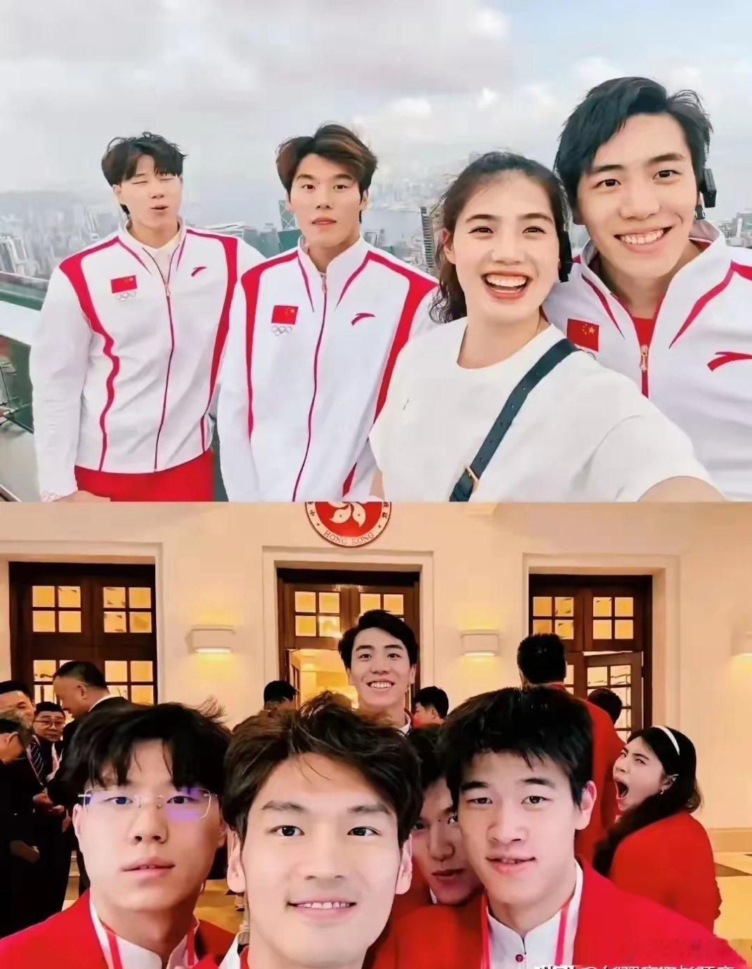当覃海洋的大瓜一出，中国游泳队队员们的反应那叫一个迅速，上线的速度之快，人员之齐