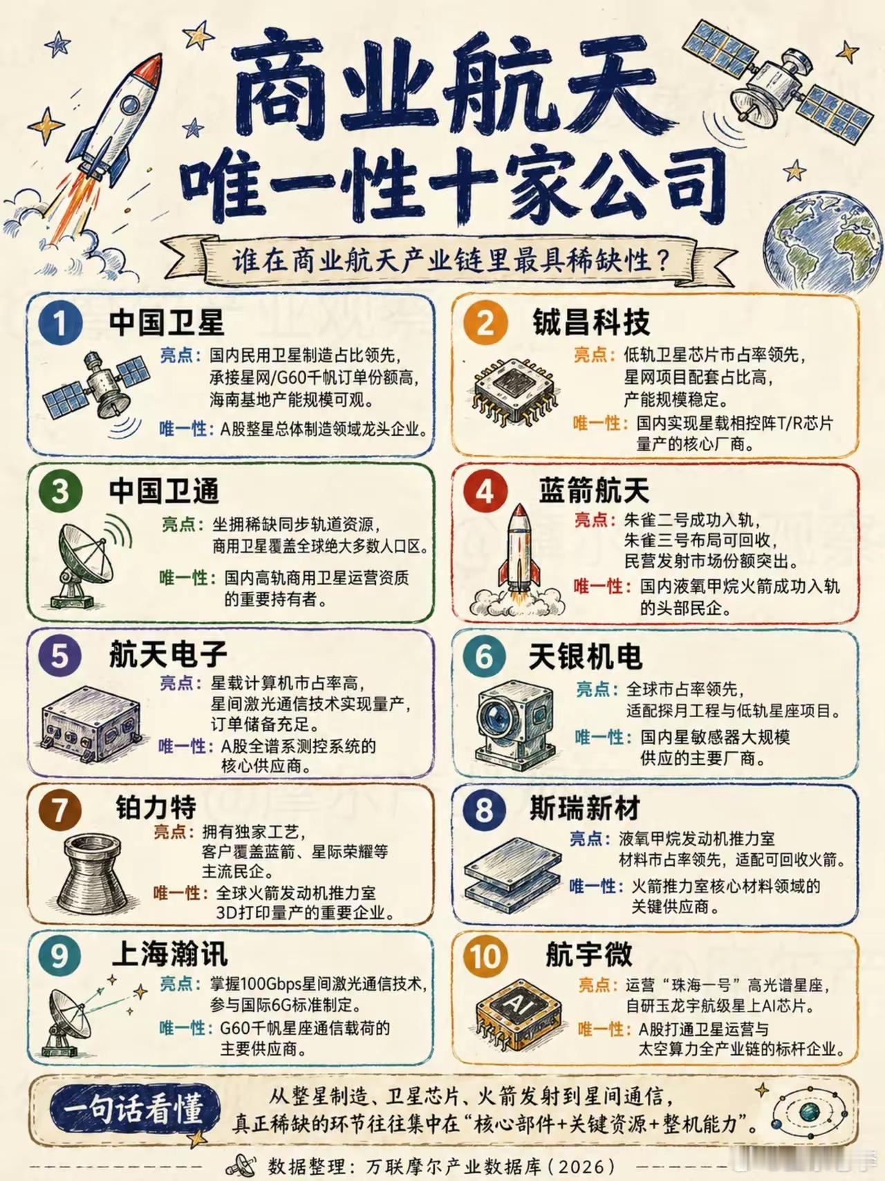 商业航天稀缺赛道浮出水面，十家独家核心企业如何把握产业红利？载人登月工程稳步推进