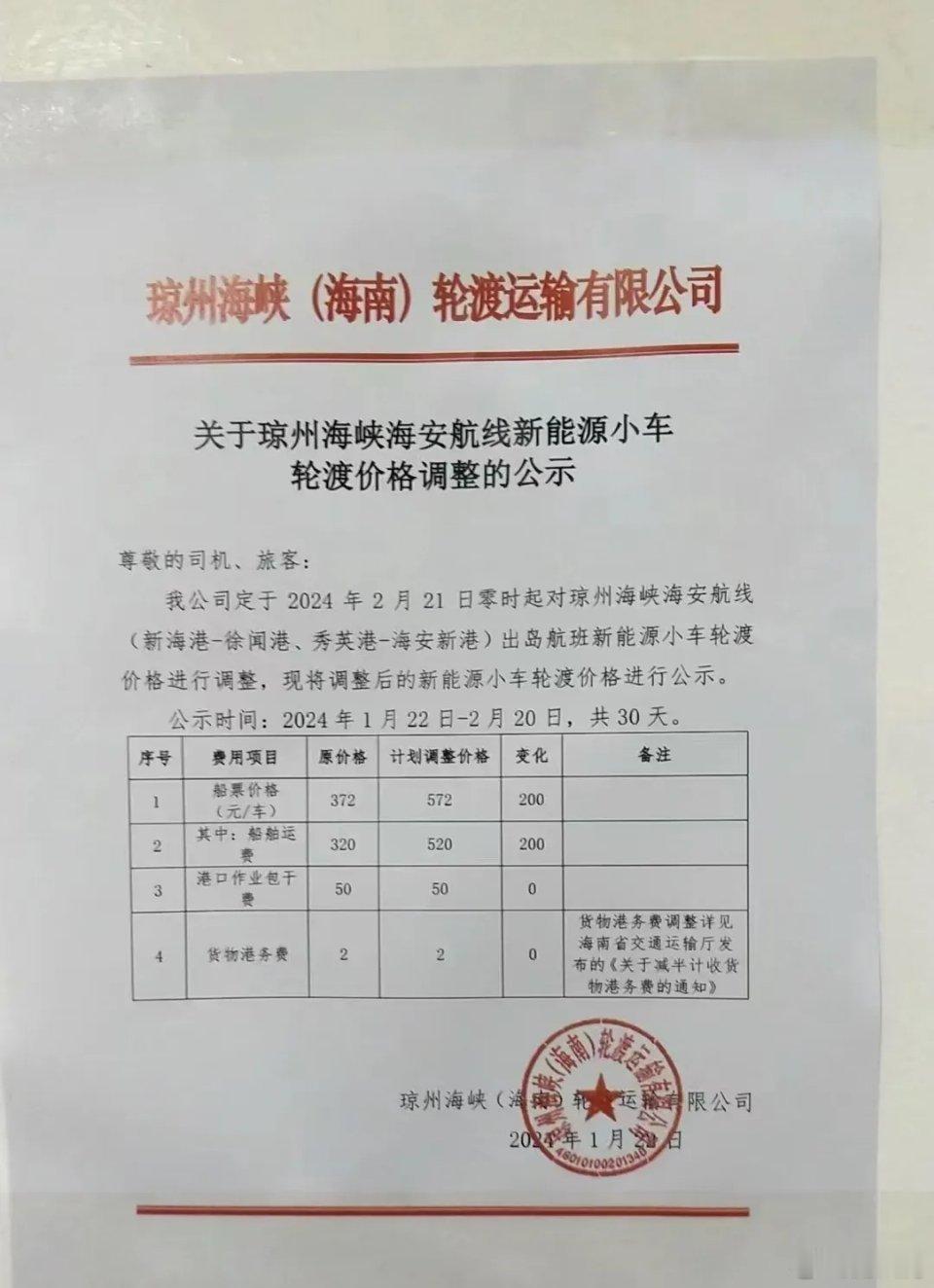 电动汽车轮渡价格上涨未遂 ​​​