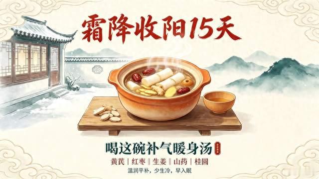 今日霜降：最要“收”的15天，要喝这碗补气汤，阳气足，寒气没了