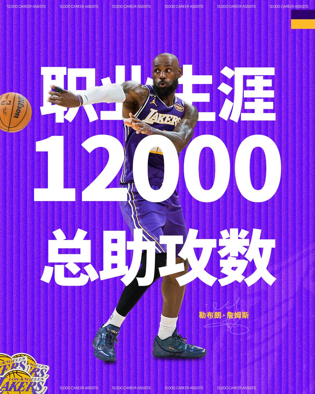👑詹姆斯生涯总助攻数突破1️⃣2️⃣0️⃣0️⃣0️⃣🫡詹姆斯生涯助攻数突破