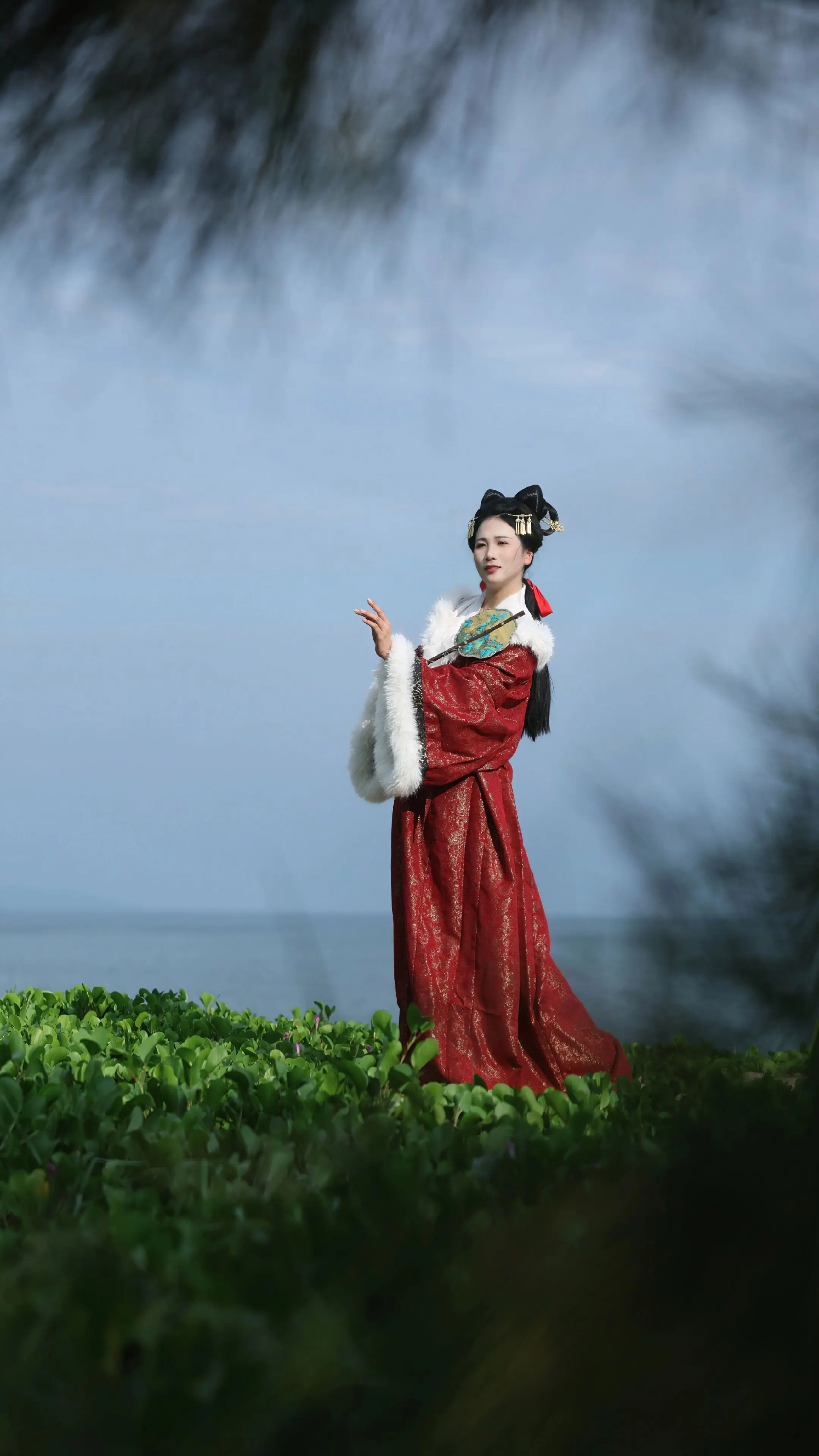 海边古风写真 执扇起舞 古风舞跳起来能有多丝滑