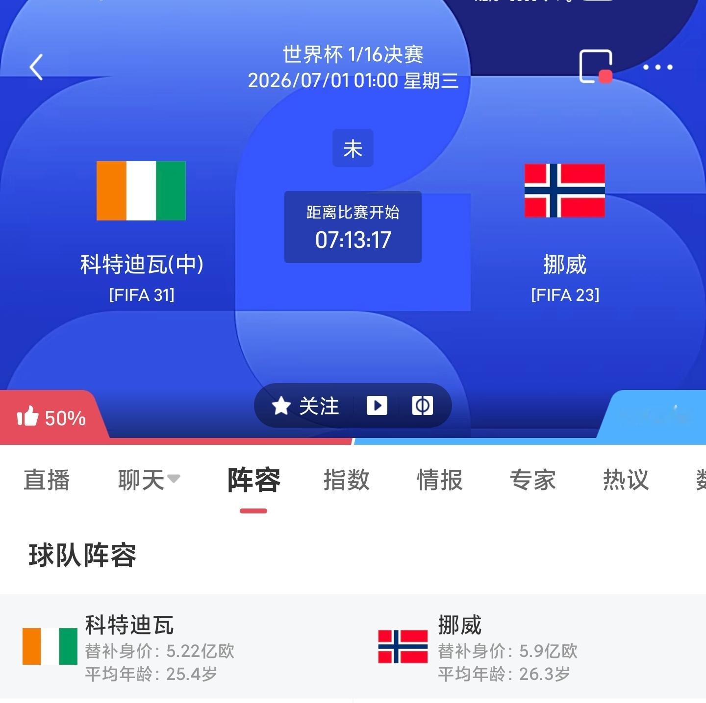 周二077 科特迪瓦VS挪威 哈兰德！更多 足球计划臻选开赛时间：07-01 0
