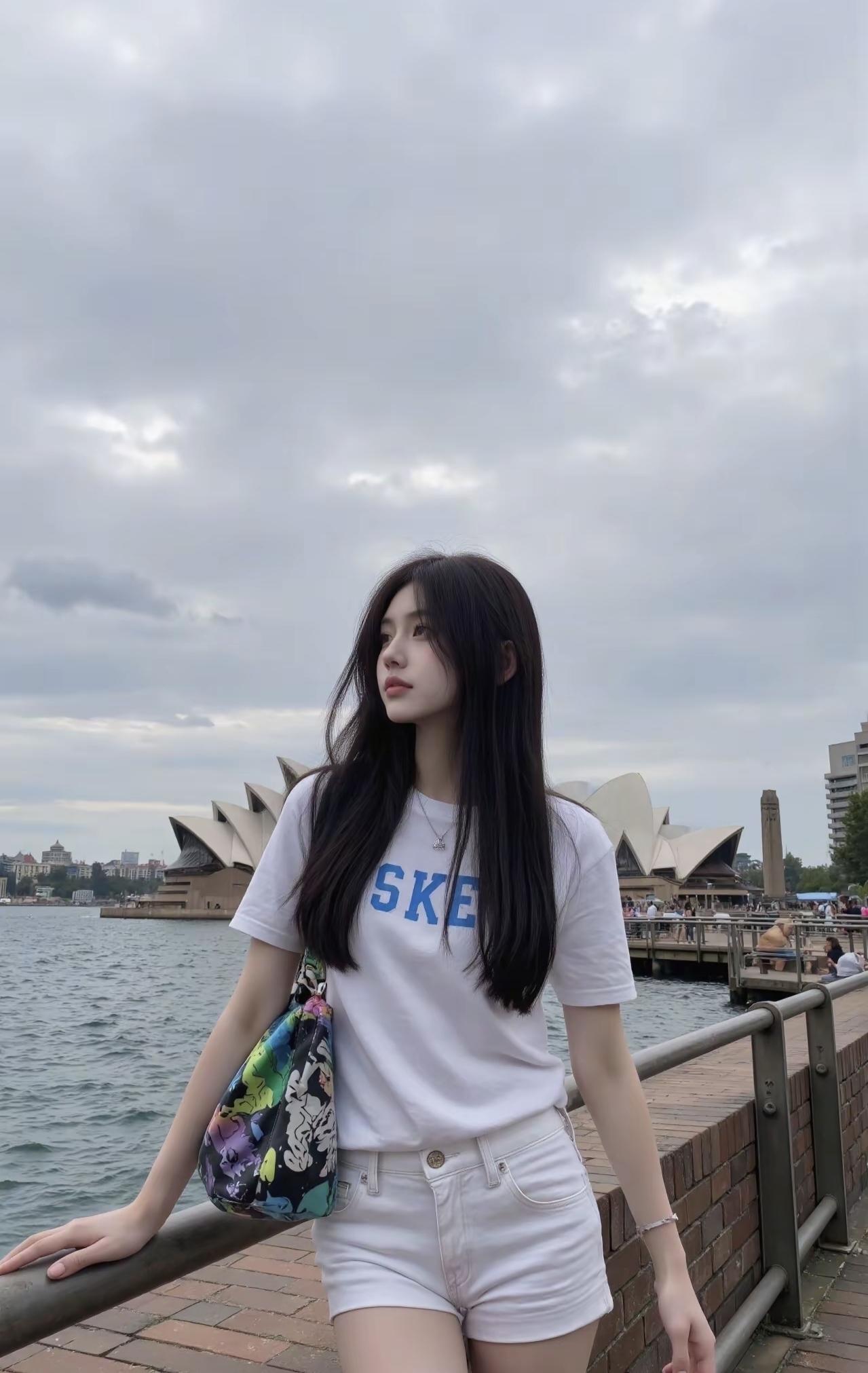 悉尼的风裹着海味，歌剧院的白帆在云底半明半暗。白T配浪，随便站站都是自由的形状。