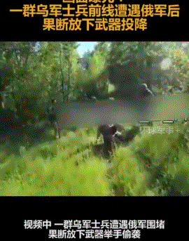 一群乌军偶遇俄军果断放下武器投降[灵光一闪]其实很多视频都看出来，主动投降的都是