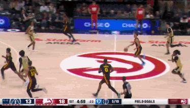 来喽！库明加老鹰首秀表现完美！
在今天NBA常规赛老鹰对阵奇才的第一节比赛中，新